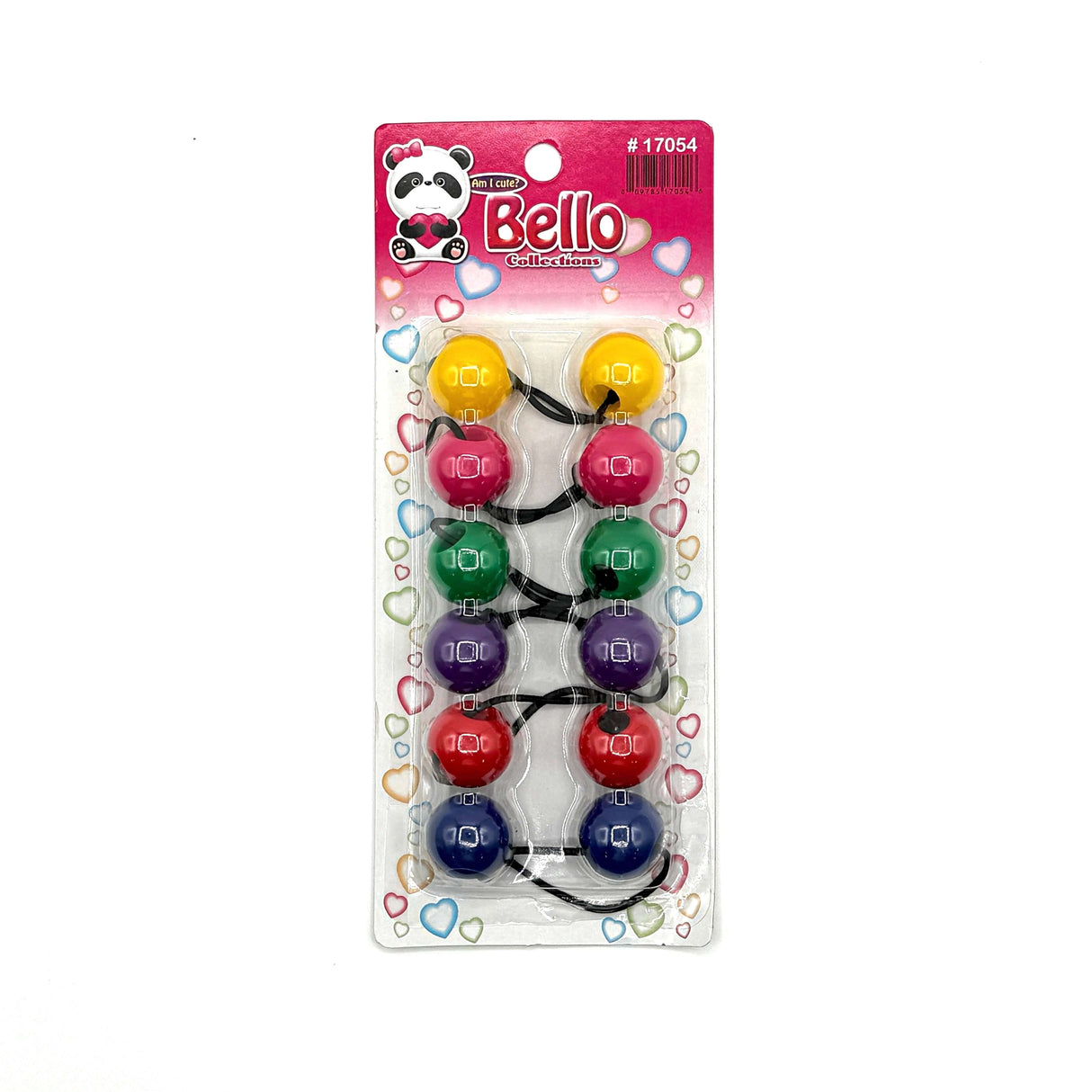 6 Ball / 24mm Ball Ponytail Holders - Multiple Colors (12PC/Bulk)