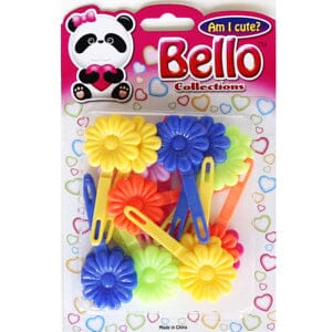 Flower(Sun) Barrette - Multiple Colors (12PC/BULK)
