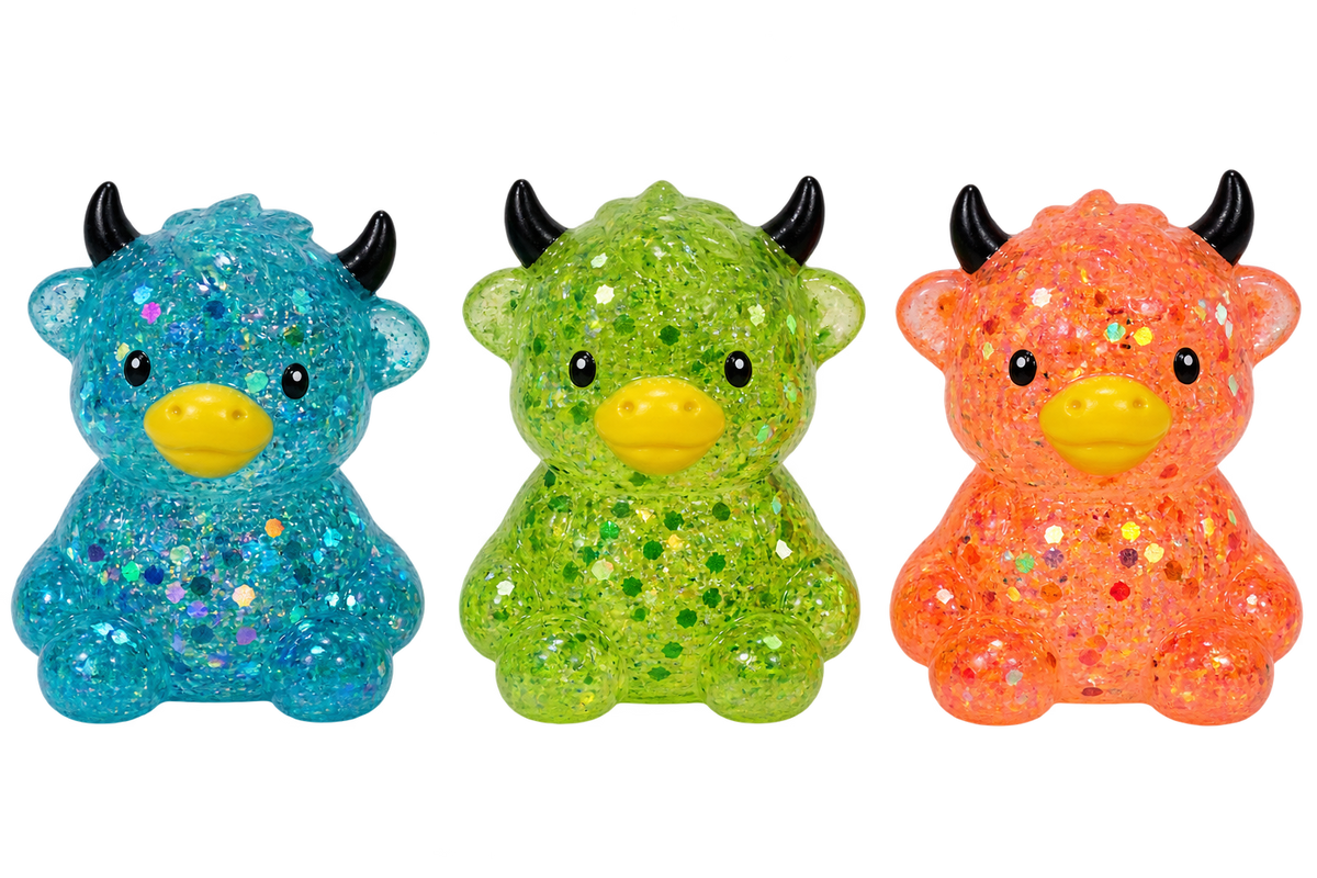 Glitter Cow Sugar Squishy Toy #CHSQ-COW (12PC)
