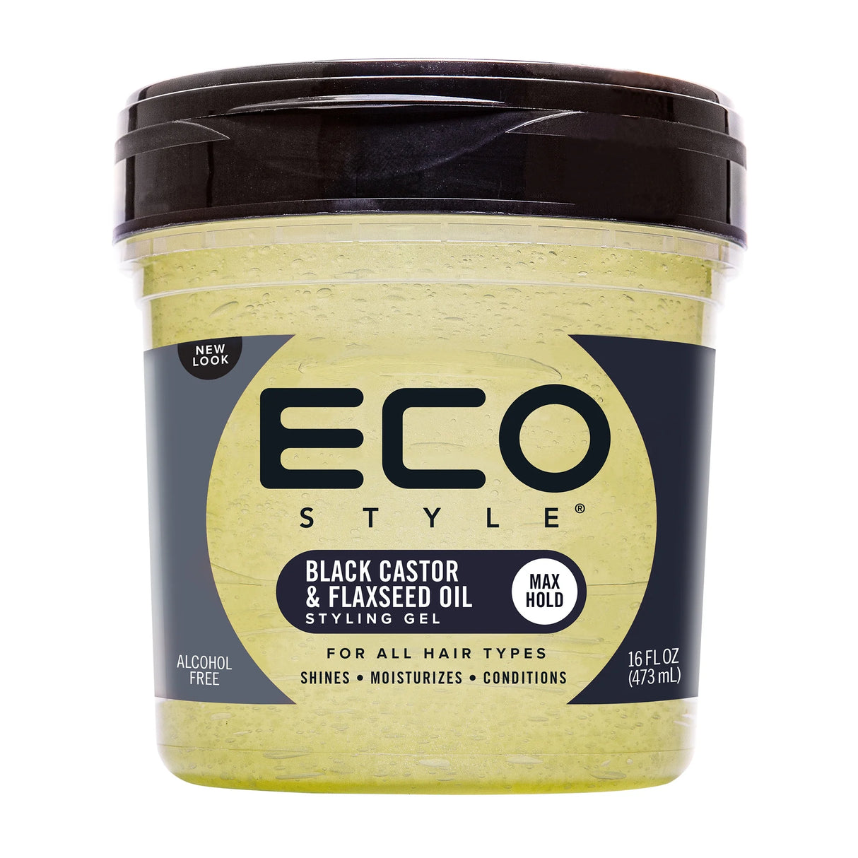 Eco Styling Gel Black Castor & Flaxseed Oil 16oz (PC)