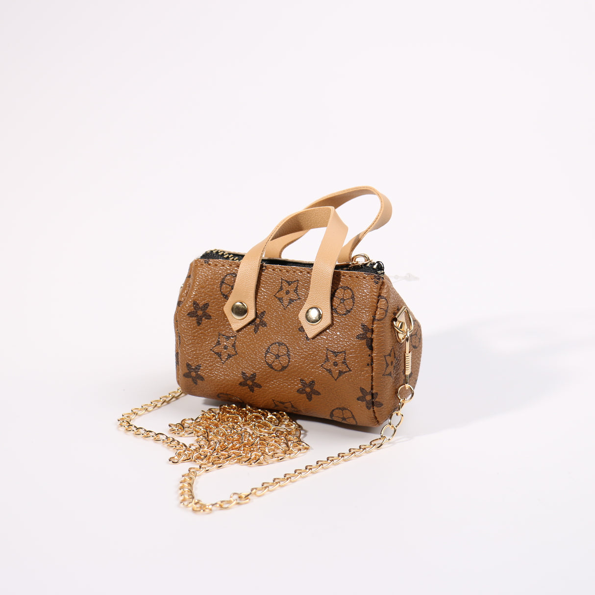 Fashion Small Keychain / Bag Charm #HXMIN06-ALBR - Light Brown (PC)