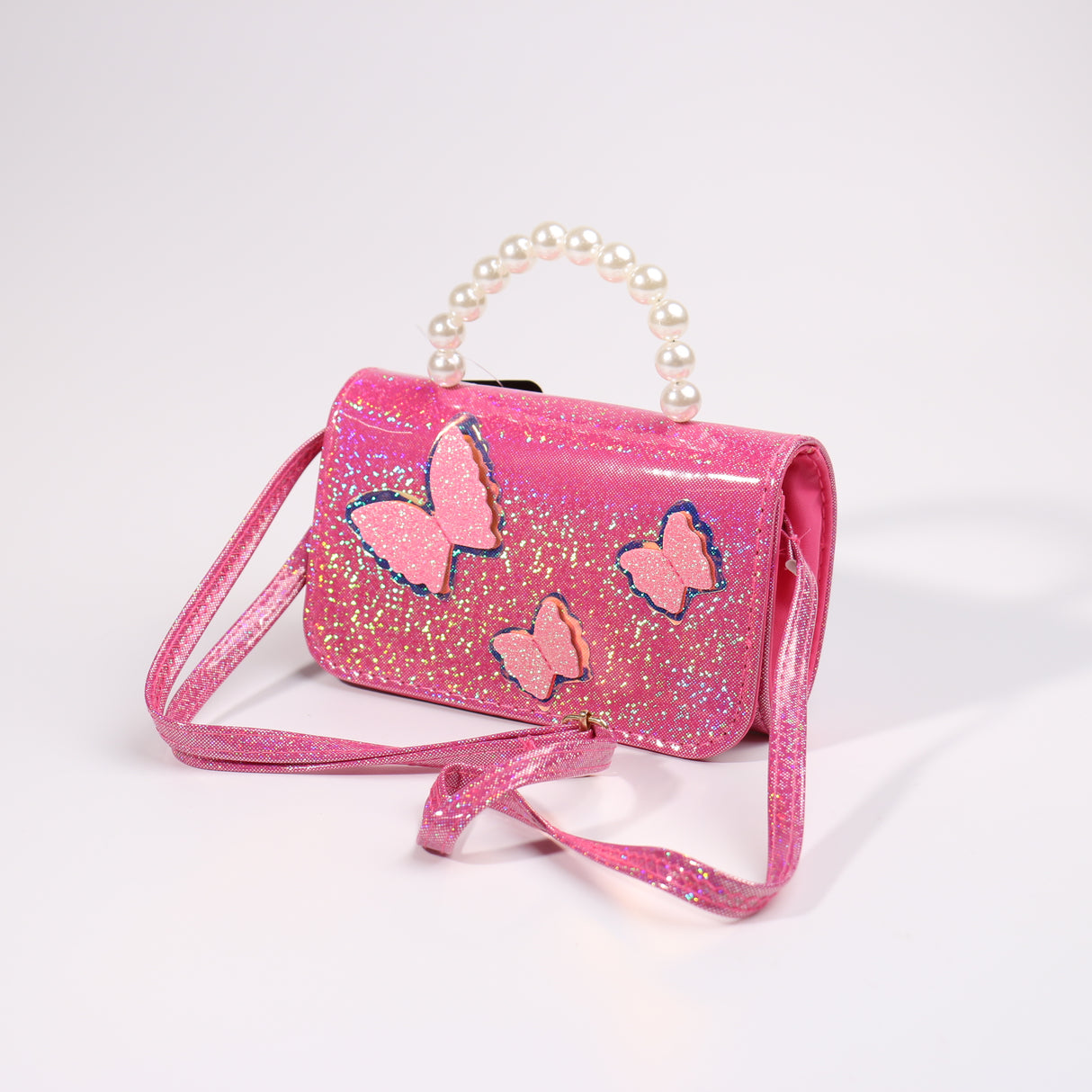 Fashion Kids Butterfly Glitter Mini Bag #JHBAG02-HP - Hot Pink (PC)