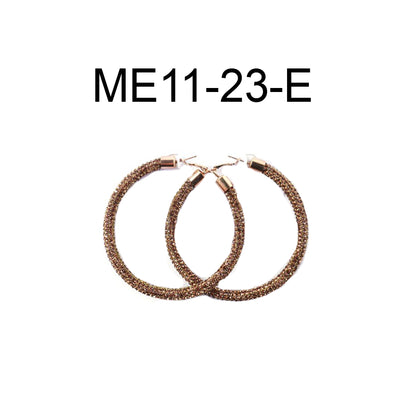 Stone Hoop Earring 70mm #ME11 - Multiple Colors (PC)