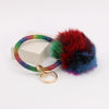 Pom Pom Keychain With Rhinestone Bracelet #MKH01 - Multiple Colors (PC)