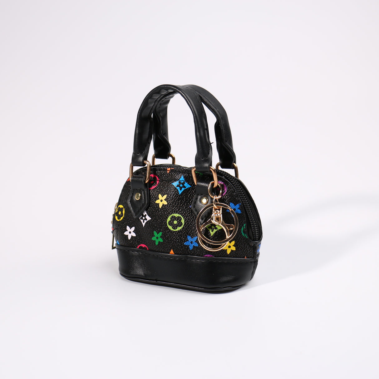 Fashion Medium Keychain / Bag Charm #SMBAGGB03-FLBK - Black Multicolor (PC)