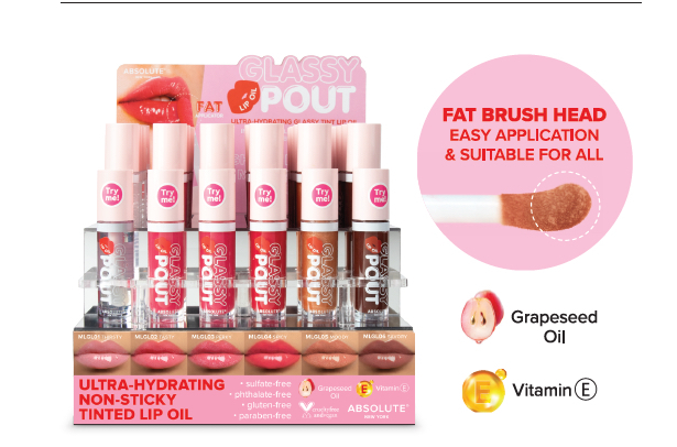 Absolute Glassy Pout Lip Oil SET #STMLGL (36PC)