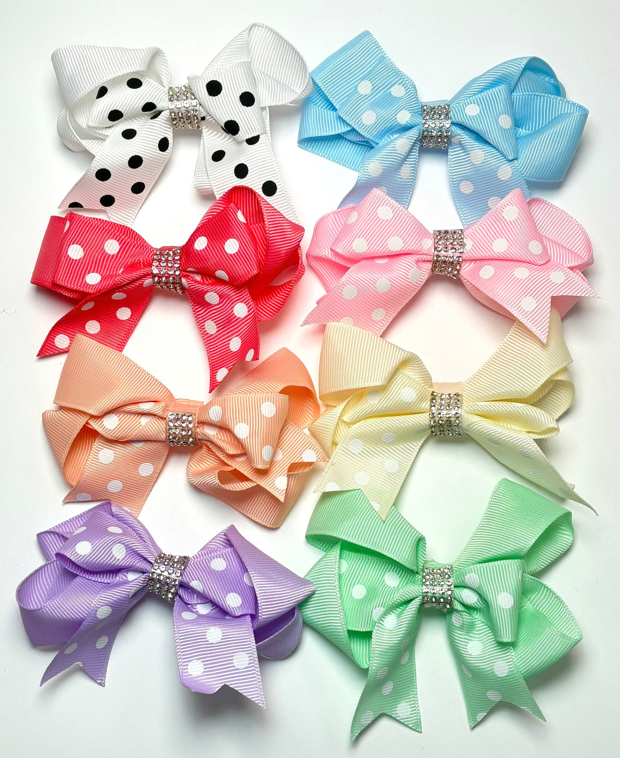 Fashion Polka Dot Pastel Small Hairbows #ETP2487P (24PC)