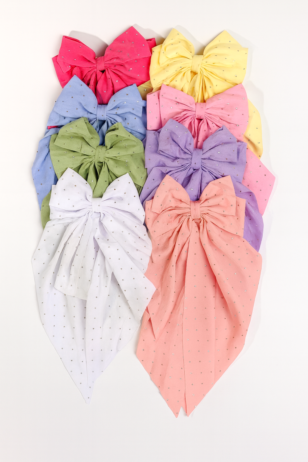 Fashion Rhinestone Long Tail Hairbows #YBR1875 (12PC)