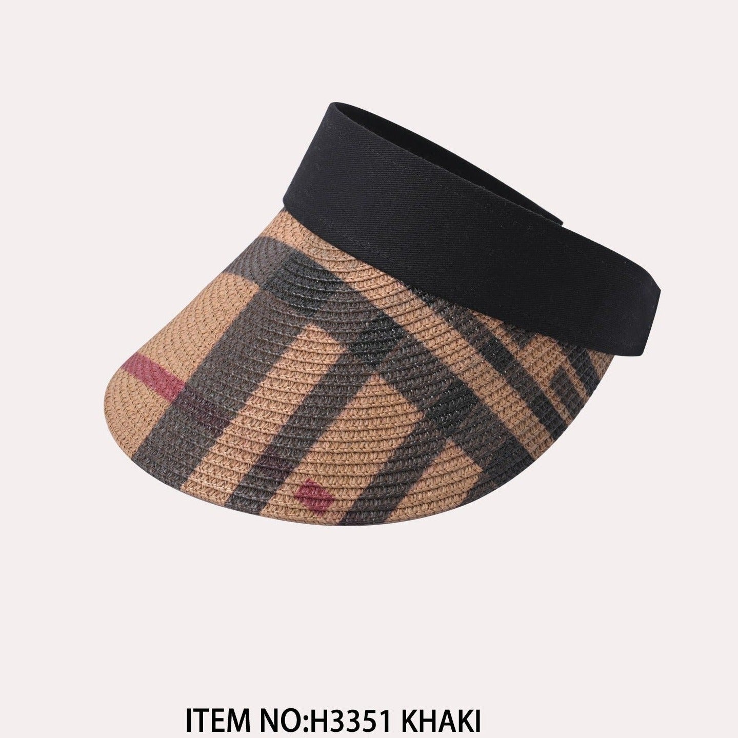Fashion Visor Hat W/ Design #H3351 Khaki - (PC)