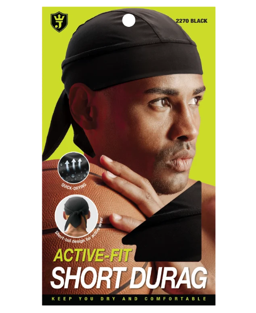 #2270 King J Active-Fit Short Durag - Black (DZ)