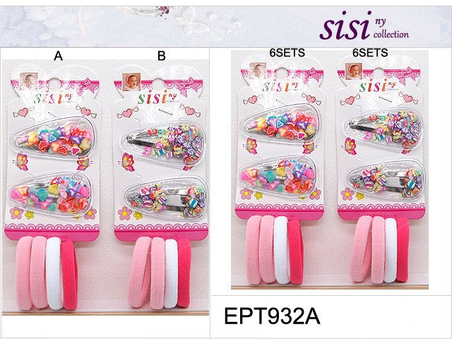 Ponytails & Hairclips For Kids #EPT932A - Assort (12PC)