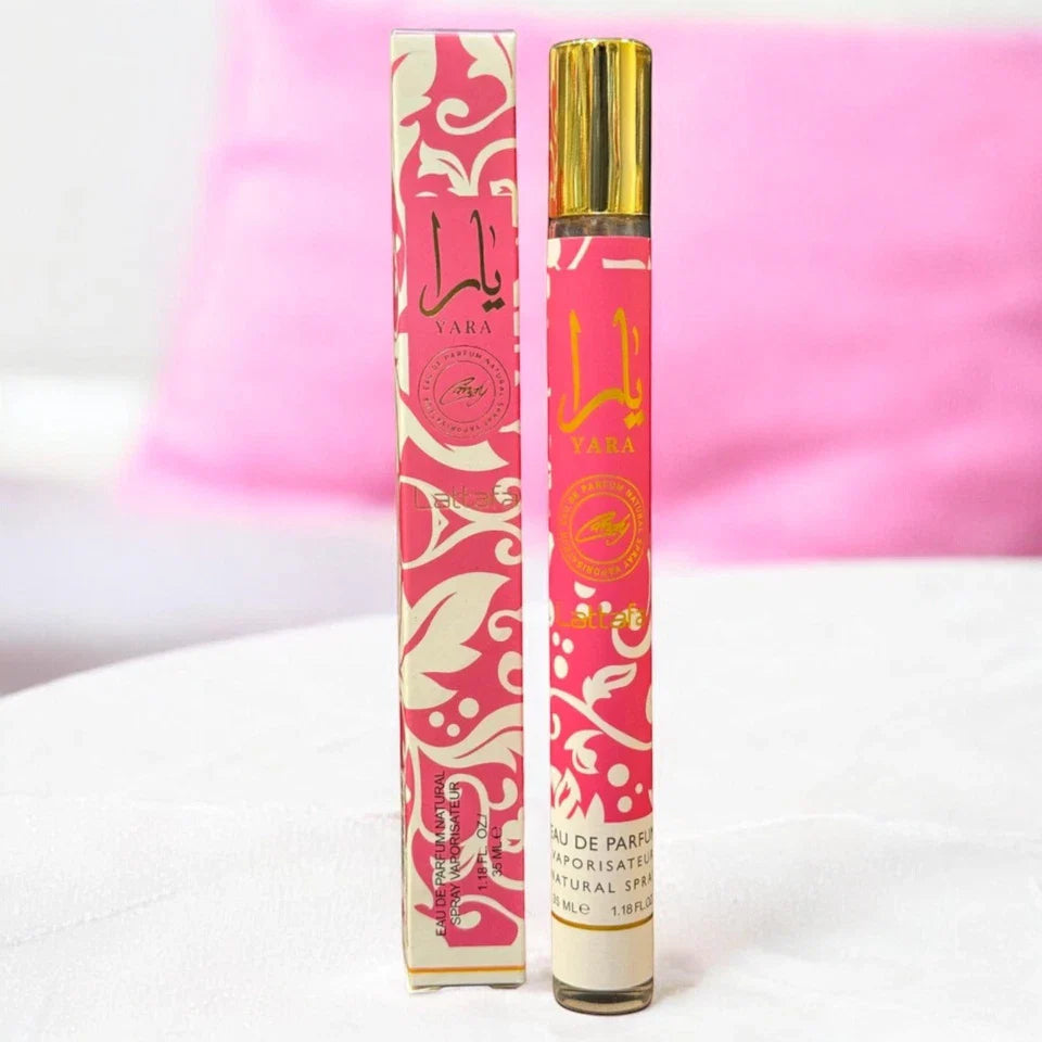 Yara by Lattafa Travel Size Eau De Parfum Spray 1.18oz # Candy Hot Pink