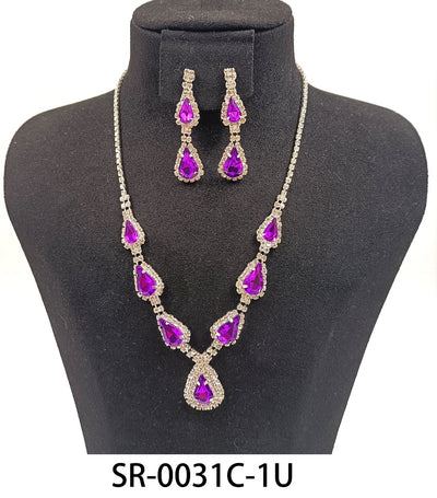 Clip On Fashion Jewelry Set #SR0031 - Multiple Colors (PC)