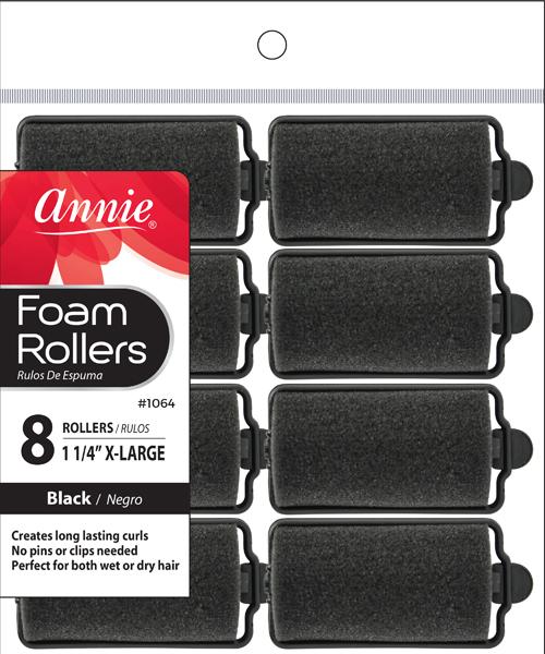 #1064 Annie Xl Foam Rollers 8Pc Black (6PC)