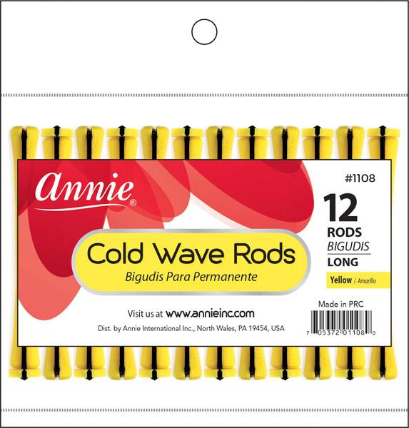 #1108 Annie Long Cold Wave Rods 12Pc Yellow (12PC)