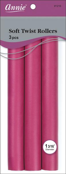 #1216 Annie Soft Twist Rollers 10" Long 3Pc Plum (6PC)
