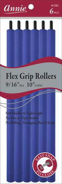 #1282 Annie Flex Grip Rollers 9/16" Diameter 10" Long 6Pc Blue (6PC)