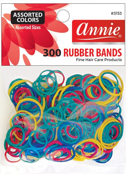 #3153 Annie 300Pc Rubber Bands Assort Color & Size (12PC)