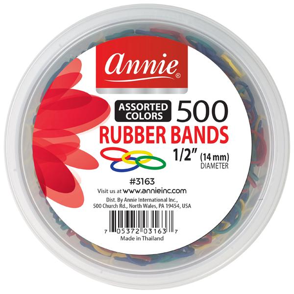 #3163 Annie 500Pc Rubber Bands Assort (6PC)