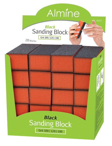 #5377 Annie Almine Black Sanding Block Display Grit 100/120/180 (20PC)