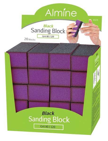 #5378 Annie Almine Black Sanding Block Display Grit 80/120 (20PC)