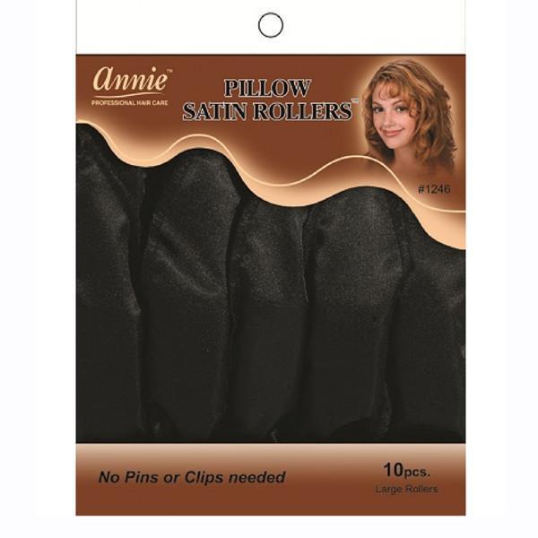#1246 Annie Pillow Satin Rollers 10Pc Black (6PC)