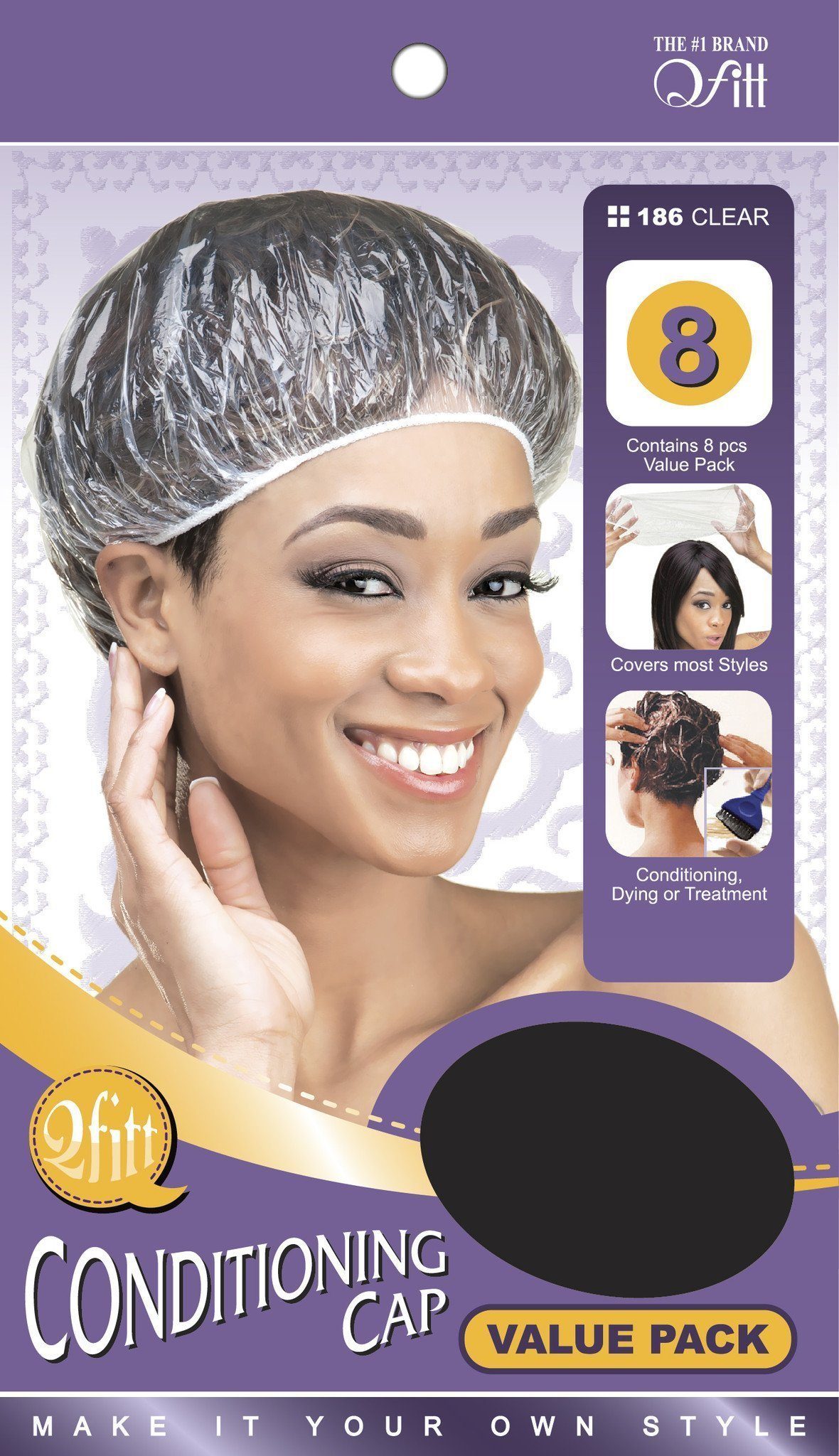 #186 Vinyl Conditioning Cap Value Pack / Clear (12PC)