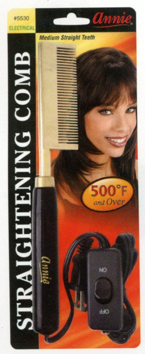 #5530 Annie Hot & Hotter Electrical Straightening Comb Medium Straight Teeth (Pc)