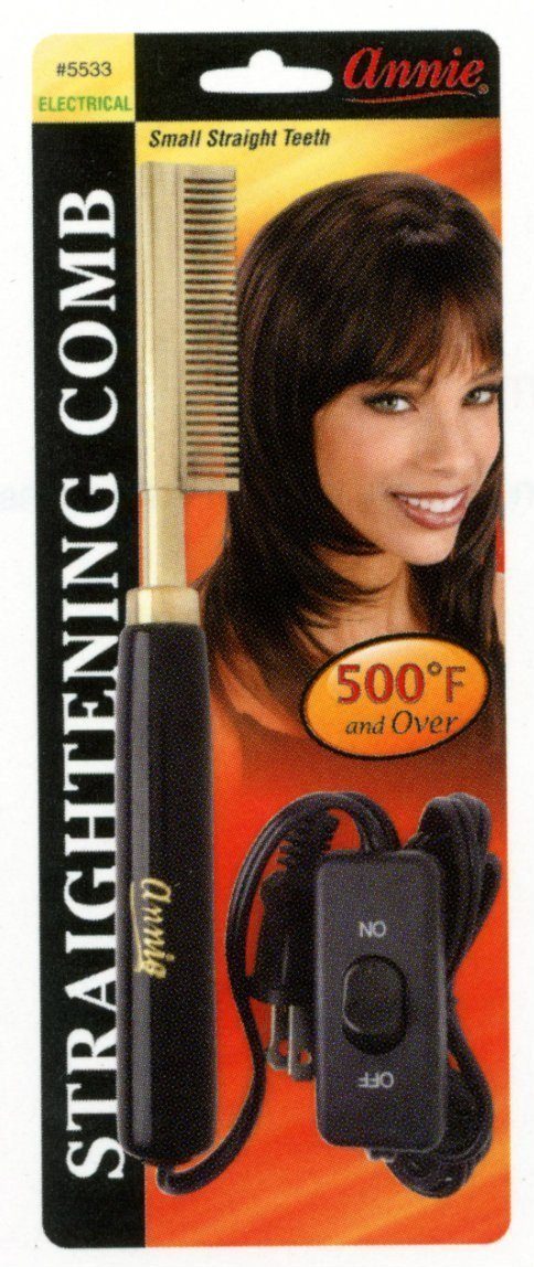 #5533 Annie Hot & Hotter Electrical Straightening Comb Medium Teeth Small Temple Head (Pc)