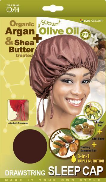 #824 Organic Drawstring Sleep Cap / Assort (12PC)