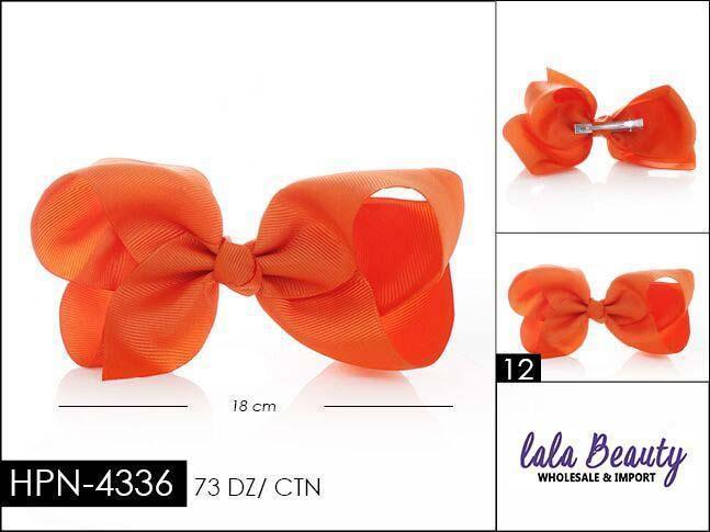 Large Hair Bow #HPN4336 Orange (Dozen)