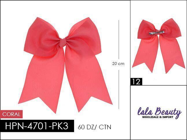 Cheer Bow #HPN4701-PK3 Coral (Dozen)