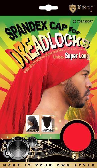 #705 Spandex Cap For Dreadlocks Super Long / Assort (12PC)