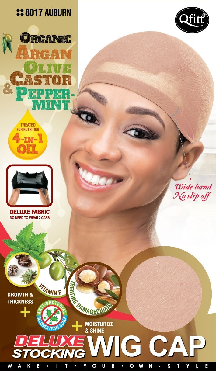 #8017 Deluxe Stocking Wig Cap / Auburn (12PC)