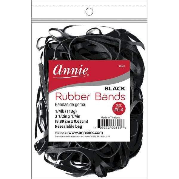 #611 Annie Rubber Band 3 1/2" x 1/4", 1/4lb Black (12PC)