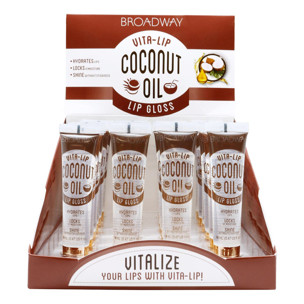 Broadway Vita-Lip Lipgloss Coconut Set (48PC)
