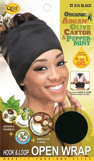 #815 Organic Velcro Open Wrap / Black (12PC)