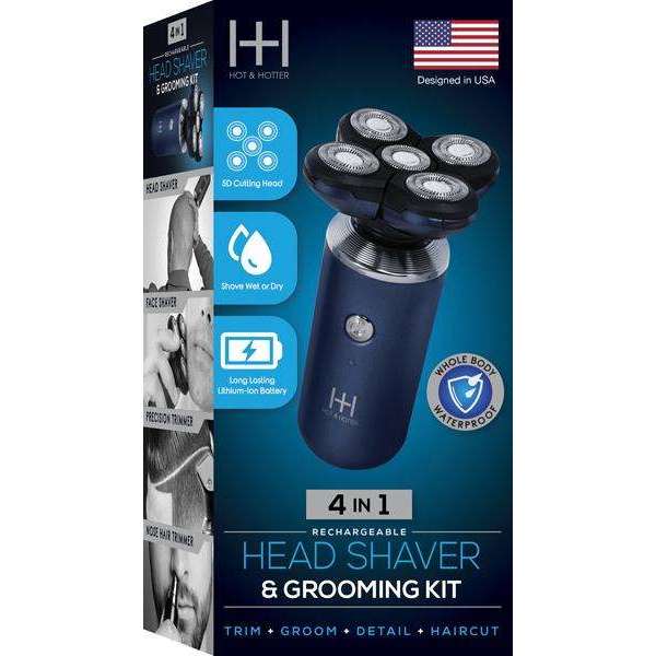 #5798 Hot & Hotter 4 in 1 Head Shaver & Grooming Kit (PC)