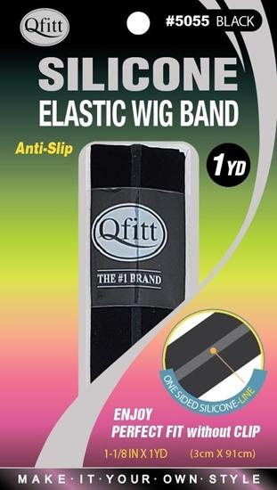 #5055 Elastic Wig Band With Silicone / Black (12PC)
