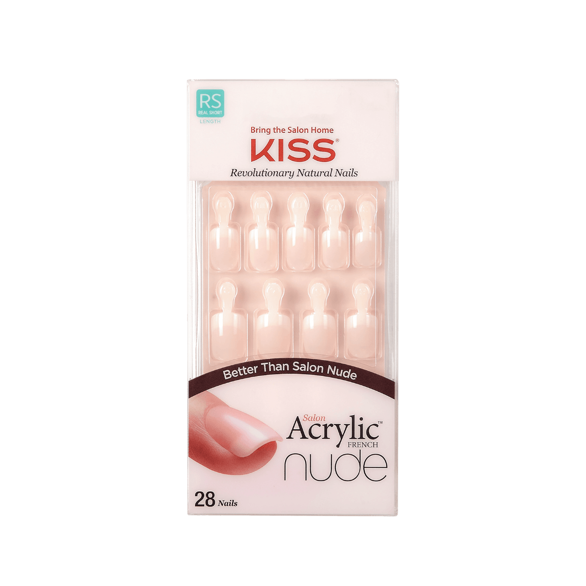 #KAN01 Kiss 28PC Acrylic French Nude Nail (PC)