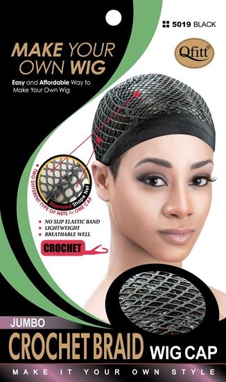 #5019 Premium Micro Crochet Braid Wig Cap / Black (12PC)