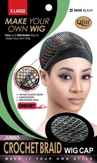 #5029 Qfitt Braid Wig Cap / Black (12PC)