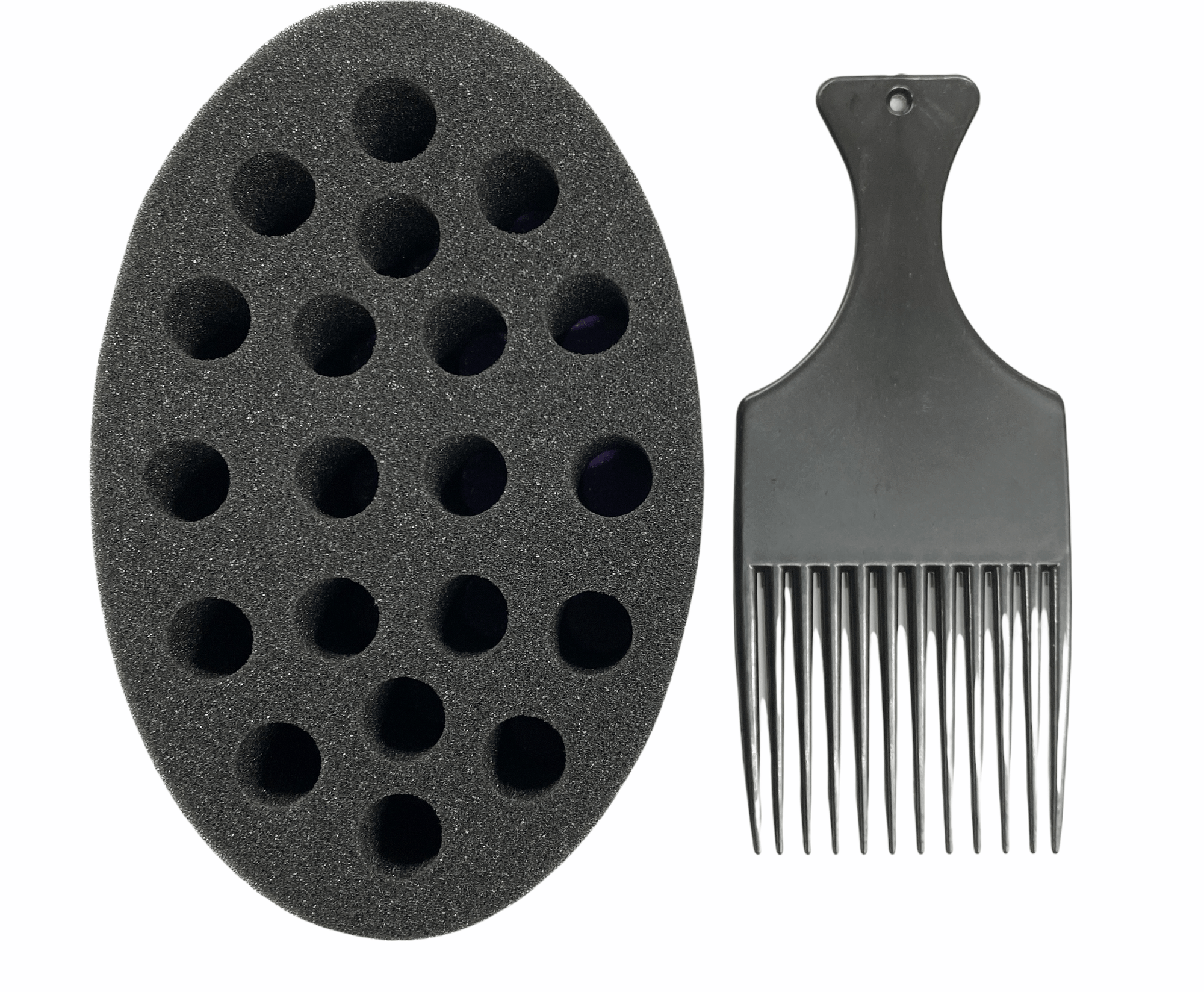 #H-6001 Large One Side Twist Hair Brush Sponge With Big Hole (PC)