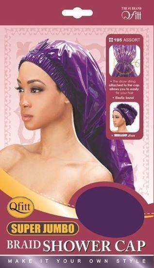 #195 Super Jumbo Braid Shower Cap / Assort (12PC)