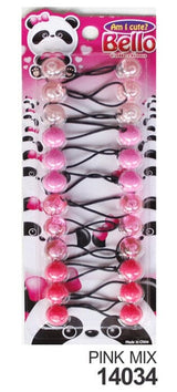 10 Ball / 16mm Ball Ponytail Holders - Multiple Colors (12PC/BULK)