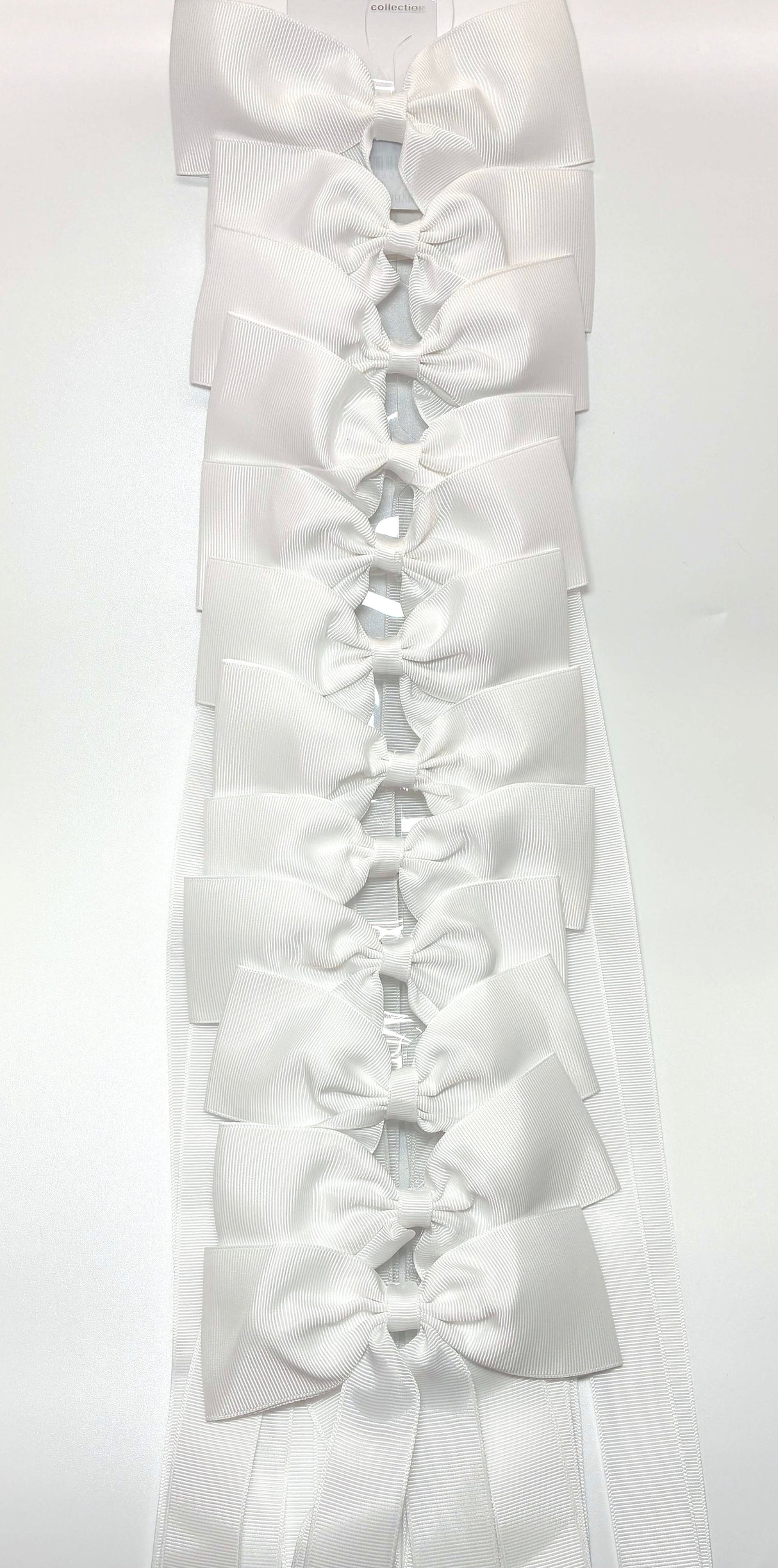 HAIRBOW LONG TAIL RIBBON WHITE #ETP2437WHT (12PC)