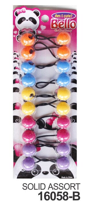 8 Ball / 20mm Ball Ponytail Holders - Multiple Colors (12PC/Bulk)