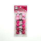 6 Ball / 24mm Ball Ponytail Holders - Multiple Colors (12PC/Bulk)