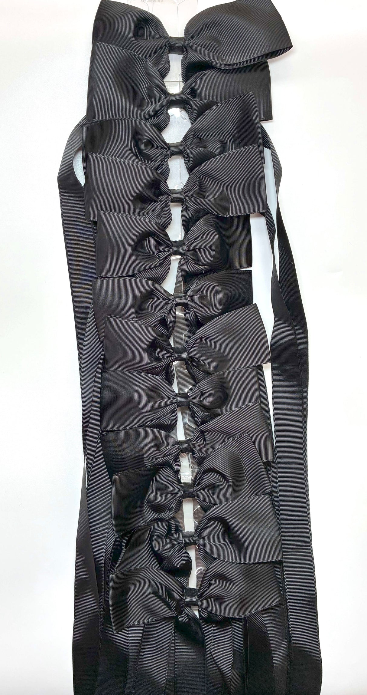 HAIRBOW LONG TAIL RIBBON BLACK #ETP2437BK (12PC)