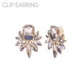 Fashion Crystal Floral Clip-On Earrings #26180 - Multiple Colors (PC)
